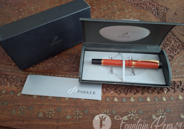 Parker Duofold Centennial red Coral nib 80 XXF Fountain Pen Estilográfica