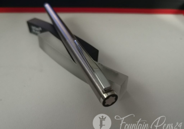 MONTBLANC Noblesse steel & chrome cartridge filler with oblique BROAD steel nib MB Estilografica NEW